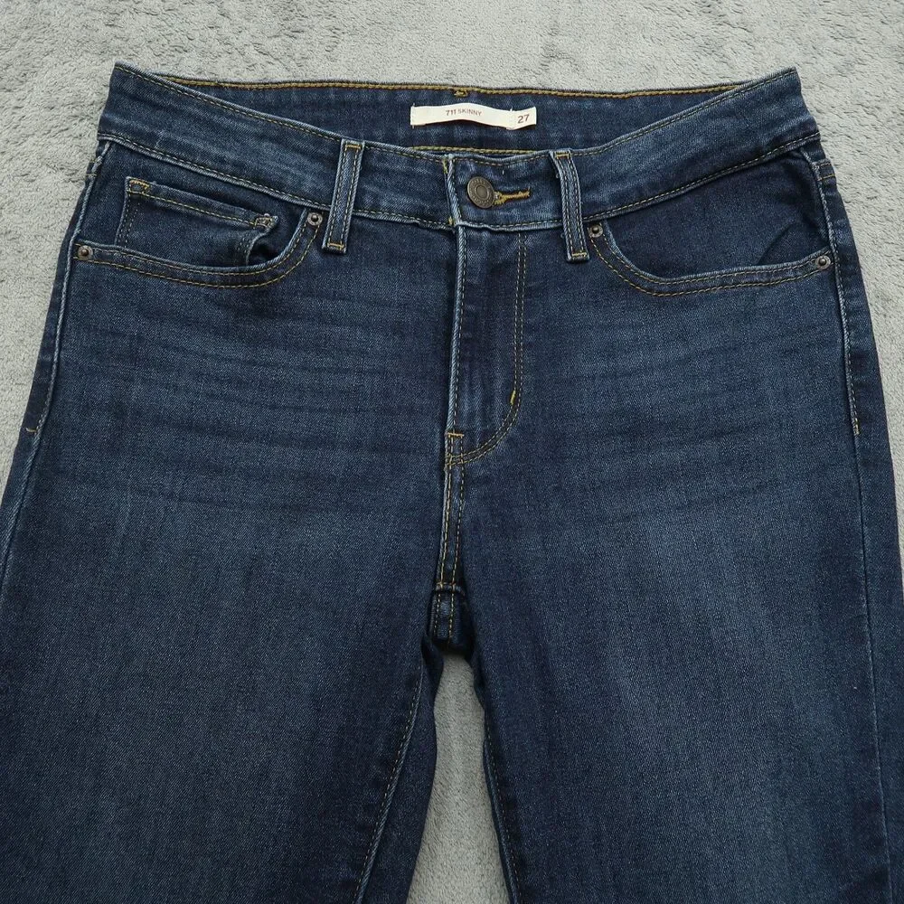 Levi's 711 Jeans Women's Size 27 Blue Low-Rise Skinny Denim Pants 25